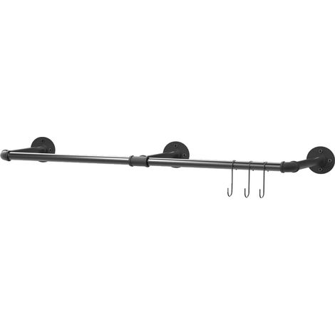 Perchero de pared, diseño industrial, negro. (1/2)