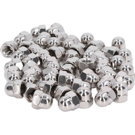 Écrou Borgne - Acier Inoxydable A2-70 - Norme DIN1587 - Pour Réparation Véhicule Machine Équipement - 50 Pièces Assortiment M3 à M12 (1/5)