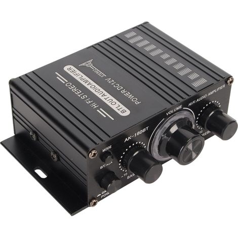 Amplificateur de Puissance Audio, Amplificateur de Puissance Universel Bluetooth 5.0 DC 12 V, 20 Hz à 20 KHz 20 W X 2 Amplificateur de Caisson de Basses pour karaoké, Home (1/5)