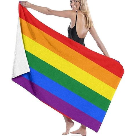 Filiyano-Grande serviette de plage en microfibre, serviette de bain arc-en-ciel aux couleurs de la fierté LGBTQ pour femmes, grande serviette de plage (1/4)