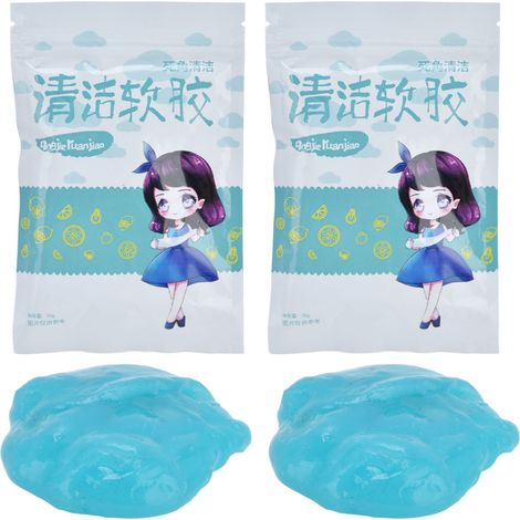 Lot de 2 sachets de gel nettoyant pour dépoussiérer les grilles d'aération de voiture, les téléphones portables et les claviers d'ordinateurs portables. (1/5)