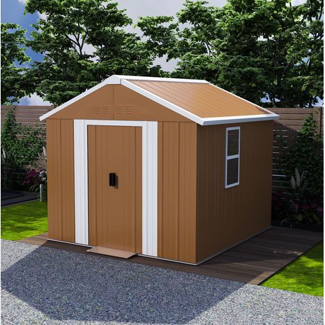 Gartenhaus aus Stahl 196 x 110 x 194 cm braun HAVRYA (1/5)