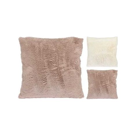 CUSCINO PELLICCIA 45X45CM CREMA / ROSA