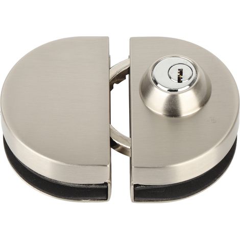 Serrure coulissante en acier inoxydable pour porte vitrée de 10 à 12 mm d'épaisseur, avec 3 clés, pour la maison. (1/5)