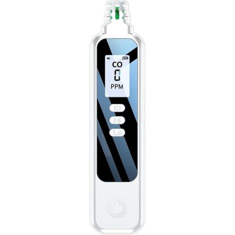 Rilevatore portatile di monossido di carbonio da viaggio con schermo LCD, alimentato da batterie AAA, bianco (1/4)