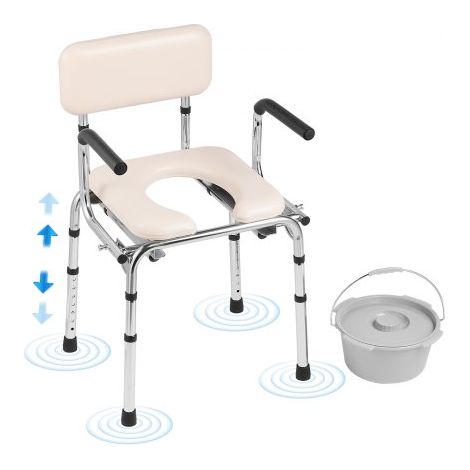 Chaise Percée Chaise de Nuit avec Siège Rembourré et Accoudoirs (1/5)