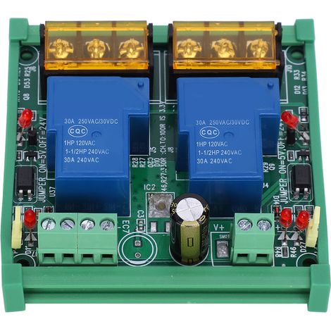 Relaismodul 24V 2-Kanal 30A Hochleistungs-Großstromrelais SPS-Modul 2RL&820924V30A&8209D (1/5)