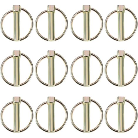 12pcs Goupilles de Verrouillage Remplacement en Acier au Carbone Remorque Multi-fonctionnelle Sécurité Lynch Goupille Accessoires pour Camions à Benne Basculante Chariots Remorques, 10x45mm (1/5)