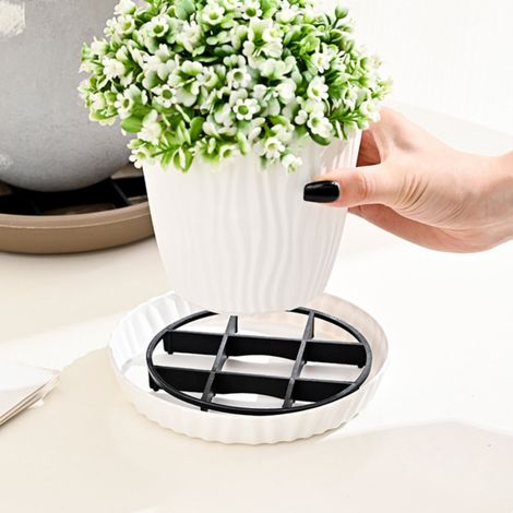 Support Pour Pot De Fleurs - Tapis En Maille Réutilisable - Pieds Élévateurs Pour Pot - Drainage Et Aération Des Racines - Lot De 4 (1/3)