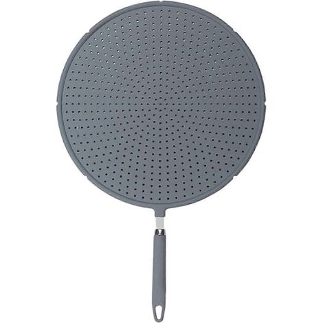 Couvercle de casserole multifonctionnel en silicone avec conception anti-éclaboussures, compatible lave-vaisselle, pour la cuisson au four, la friture et le réchauffage des aliments, couleur gris nord (1/5)