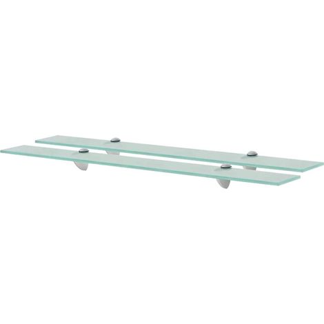 Lot de 2 Étagères murales Étagère de Rangement - Meuble de rangement Verre 80 x 10 cm 8 mm BV419745 - BonneVie (1/4)