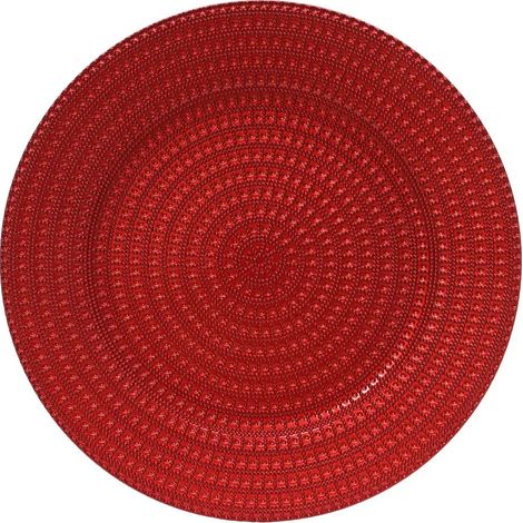 Sottopiatto decorativo rosso laccato Ø33 cm (1/3)