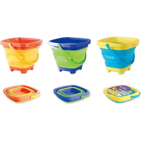 Seau de plage pliable et multifonctionnel, jouet de sable pour enfants, seau à sable en plastique extensible (1/3)