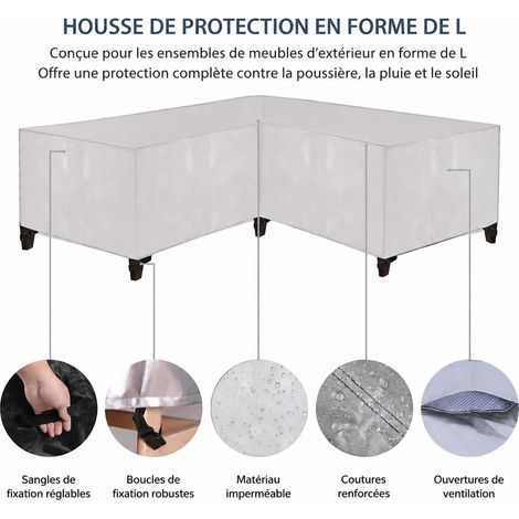 Housse de protection pour canapé d'angle Oxford 420D argentée 210 × 270 × 90 cm argent 210 270 90cm420d 35 × 27 × 7 cm 1,3 kg – Livraison gratuite
