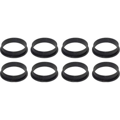 8 PCS Moule à Gâteau Perforé Cutter Forme Ronde Mousse Cercle Anneau DéCoration (1/4)