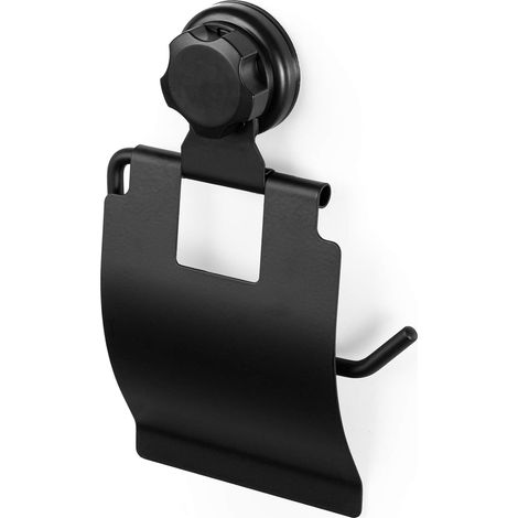 BESTLOCK Negro - Soporte para rollo de papel higiénico, tamaño M, negro, 14,8 x 3,3 x 22,5 cm