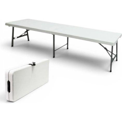 Panca pieghevole picnic in resina con struttura in acciaio 180x28xH44 cm