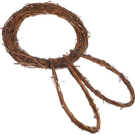 Couronne de Pâques en rotin, lapin, décoration artisanale de printemps, 5 pièces pour la maison (1/5)