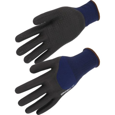 Gant nitrile mousse enduit 3/4 Picots- SINGER - PER134 T9