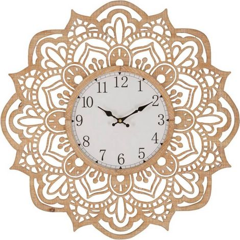 Orologio da parete cornice con pizzi e merletti in legno MDF per salotto e cucina (1/5)