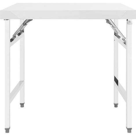 Table de travail pliable de cuisine 85x60x80cm Acier inoxydable (1/5)