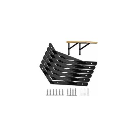 Wandregalhalterungen, 6er-Pack, 15 x 9,5 cm, schwebender Rahmen aus 90°-Dreieck-Metallhalterungen, robust, schwarz, Wandregalhalterung – TRIMEC – Crezuo