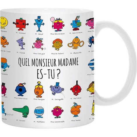 Mug thermoréactif - Monsieur Madame - MM3107 - Céramique - Blanc noir multicolore - 12x9,5cm (1/5)