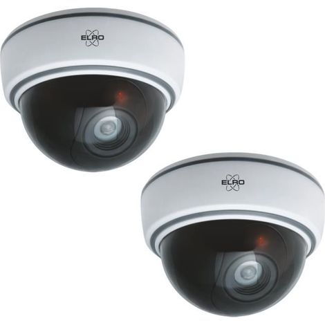 Caméra de surveillance factice dôme ELRO CDD15F intérieur flash LED dissuasion lot de 2 Blanc