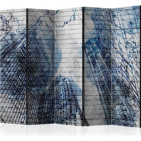 Paravent 5 Volets "Inky New York" 172x225cm (1/2)