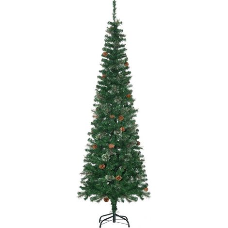 Künstlicher Weihnachtsbaum Ø54 x 195 cm Grün mit Tannenzapfen, flammhemmend (1/5)
