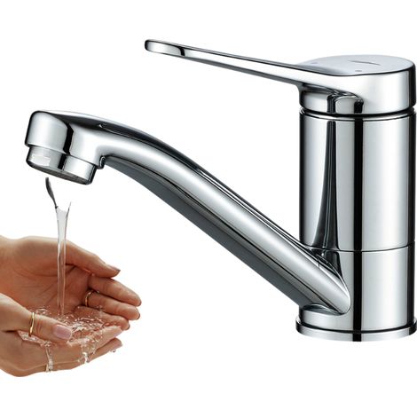Robinet de lavabo sur pied VILLA Kuchinox avec bec pivotant, chromé (1/3)