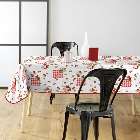 , Nappe Rectangle (140 x 240 cm) Cerise Rouge, PVC Imprimé