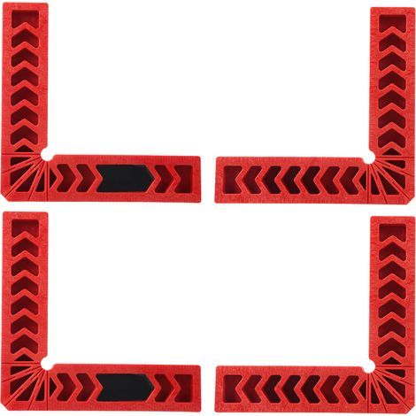 Ensemble de 4 pièces pour menuisier : équerre de positionnement à angle droit de 90 degrés, outil de travail du bois (1/5)