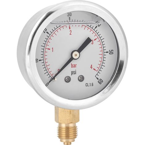 Manomètre radial à bain d'huile TS PGG604-4bar 1/4BSP Y60 pour machines (1/5)