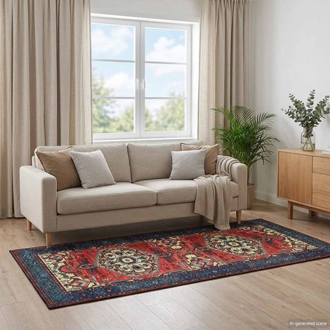Tappeto ORIZ Rosso 80 x 200 cm 100% Poliestere vidaXL (1/4)