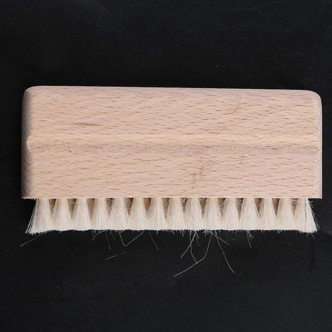 Brosse de nettoyage antistatique en poils de chèvre avec manche en bois pour lecteur CD et platine vinyle (1/5)