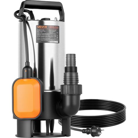 Pompe Submersible Eaux Usées 710 W Pompe Puisard Acier Inox, 20000 L/h avec Interrupteur Flotteur Automatique, Hauteur Refoulement 9 m Évacuation Eaux Usées pour Piscines, Étangs, Zones Inondées (1/5)