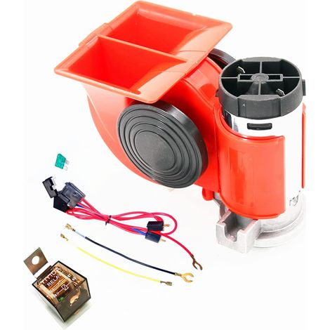 Klaxon de voiture double tonalité pour escargot 135DB car horn, Haut-parleur chrome aluminium car horn avec compresseur pour chaque camion de voiture 12V camion SUV moto autobus (1/5)