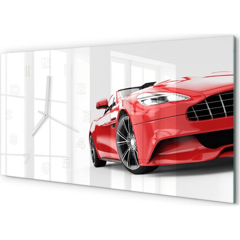Horloge Murale Cuisine Moderne 60x30 cm Verre Silencieux Décoration Murale Voiture de sport (1/5)