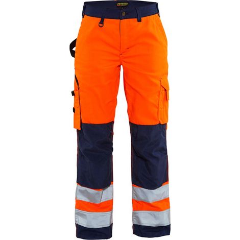 Pantalon de travail haute visibilité femme Blaklader renfort Cordura Orange / Marine 48 (1/5)