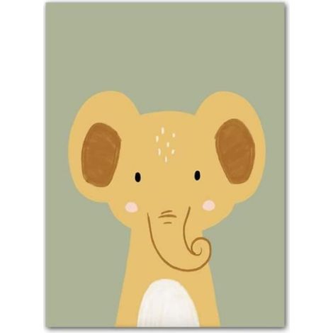 6 Tableau Animaux Poster Elephant Girafe Lion Affiche Train Enfant Toile Bebe Deco Chambre Image Murale (1/4)