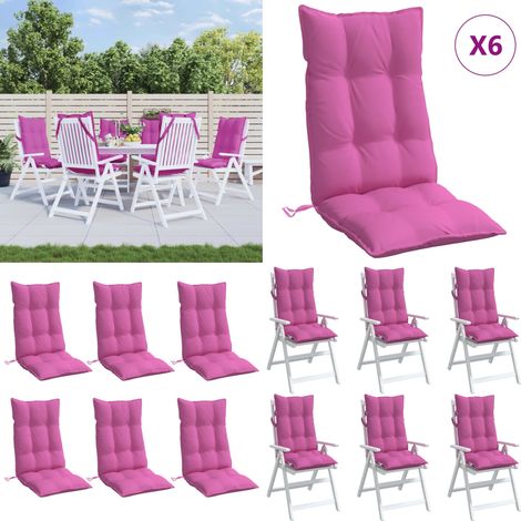 Hochlehner-Auflagen 6 Stk. Rosa Oxford-Gewebe - Hochlehner Auflagen - Gartenstuhlkissen - Sitzkissen - Gartenmöbel Zubehör - Outdoor Kissen - Home & Living (1/5)