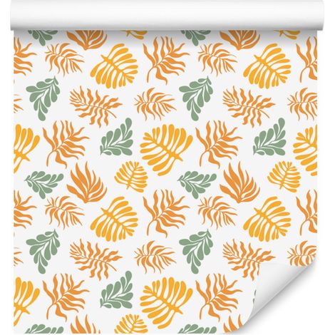 Papier peint fleuri crème et blanc pour salon et chambre 50x1000 cm (1/5)