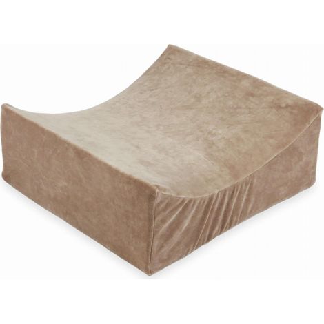 Cuna de juegos de espuma suave aterciopelada, color beige oscuro. (1/4)