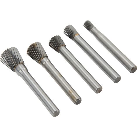 Jeu de fraises rotatives de type N, à coupe simple, queue en carbure de 6 mm, pour le polissage et le meulage de véhicules aéronautiques et de navires. (1/5)