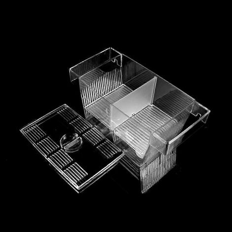 Boîte d'élevage en plastique pour petits guppys, idéale pour l'écloserie en aquarium. (1/4)