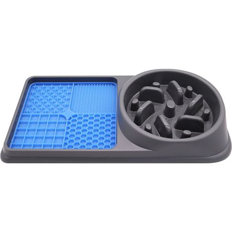 2 in 1 Slow Feeder Dog Bowls and Licking Mat Avoid Choking Tip Proof Antislip Bottom Dog Food Bowl with Lick Pad for Cats (1/5)