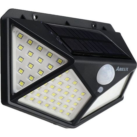 Lampe solaire LED murale extérieure étanche IP65 avec détecteur de mouvement PIR, 3 modes, 1000 lm, Sasicare, pour intérieur et extérieur-AquaForge
