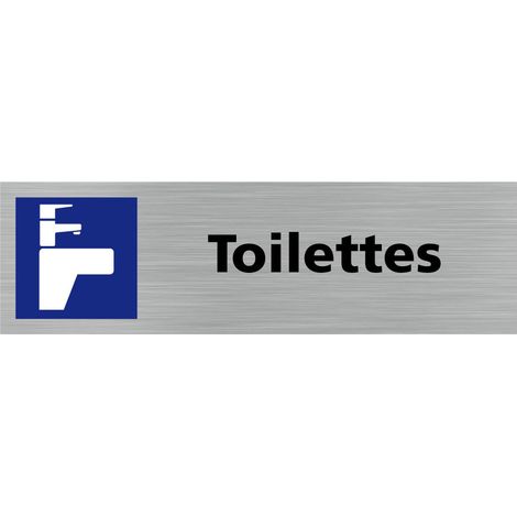 Pictogramme TOILETTES (Q0391).- Plaque aluminium brossé - (1/5)