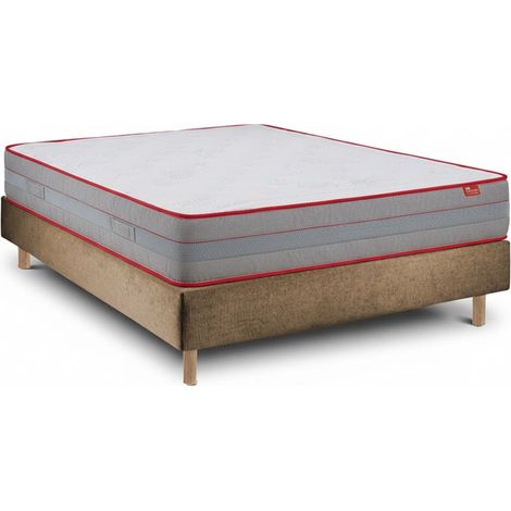 Conjunto Luxury e Sommier Taupe  - Cama com Colchão